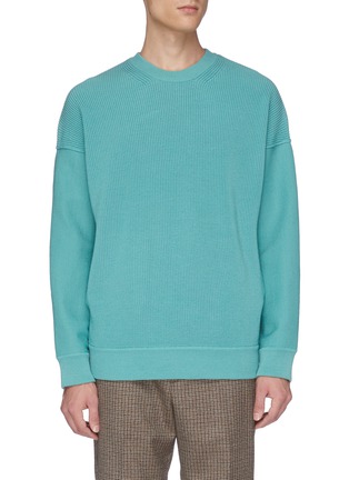 Main View - Click To Enlarge - SOLID HOMME - Drop shoulder wool sweater