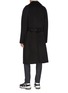 Back View - Click To Enlarge - SOLID HOMME - Belted wool-cashmere melton coat