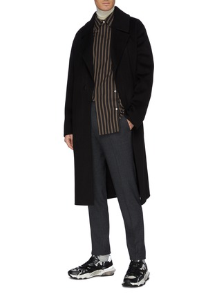 Figure View - Click To Enlarge - SOLID HOMME - Tapered leg wool pants