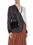 Front View - Click To Enlarge - BY FAR - Croc embossed mini leather top handle tote