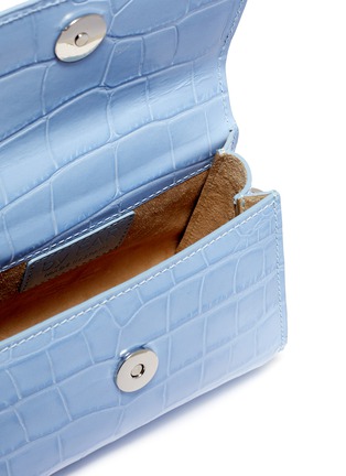 Detail View - Click To Enlarge - BY FAR - Croc embossed mini leather top handle tote