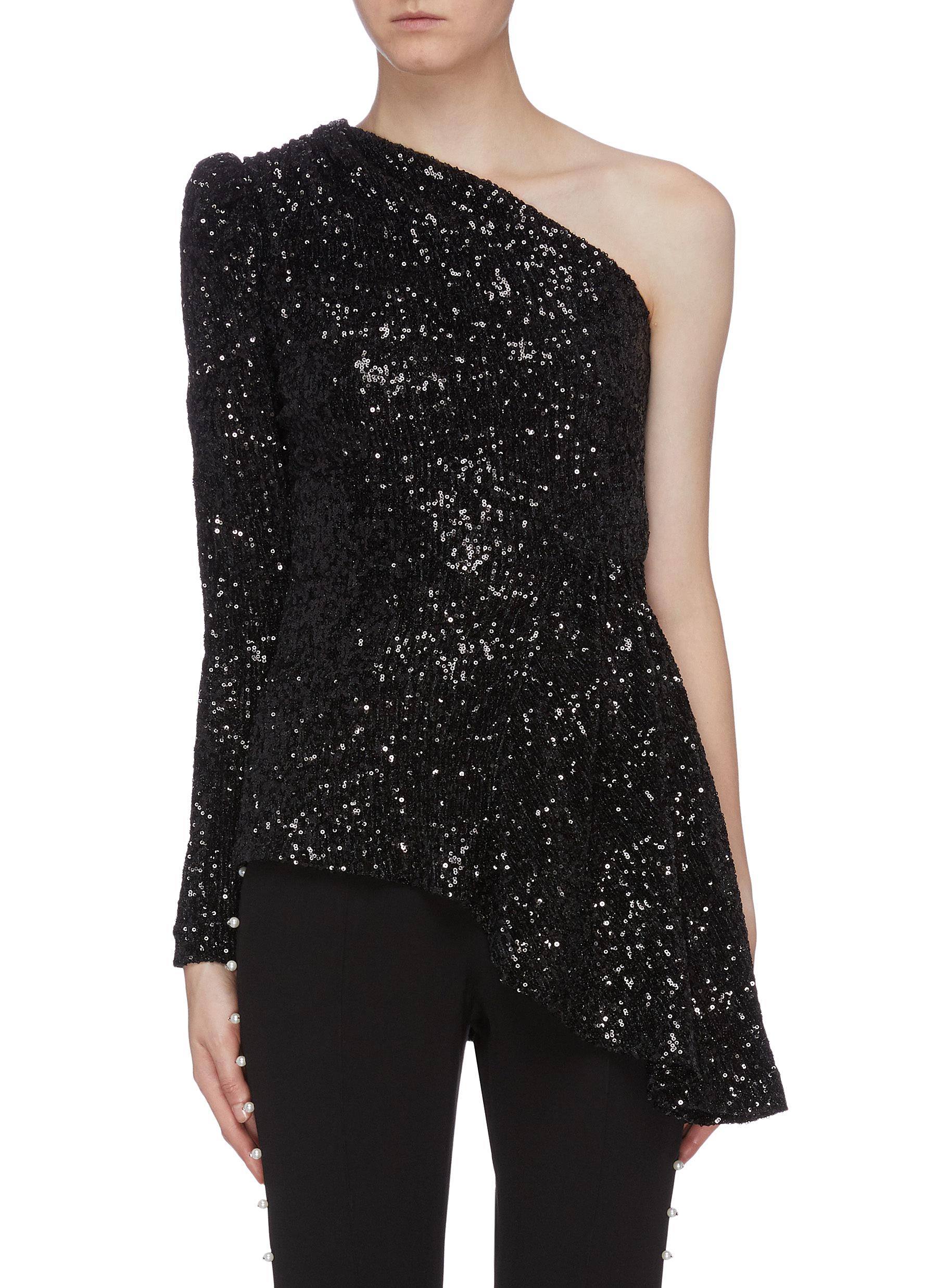 sequin asymmetrical top