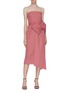 Figure View - Click To Enlarge - REBECCA VALLANCE - 'Greta' bow belted crinkled strapless dress