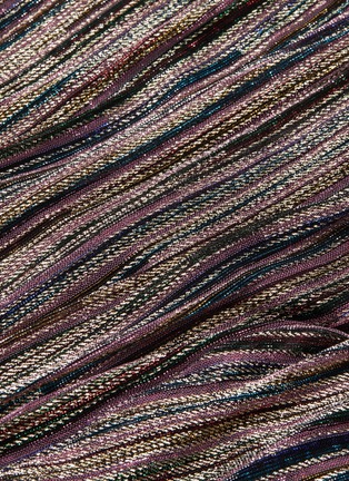 Detail View - Click To Enlarge - REBECCA VALLANCE - 'Bellagio' tie side metallic stripe camisole dress
