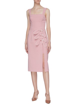 Figure View - Click To Enlarge - REBECCA VALLANCE - 'Celeste' bow front sleeveless dress