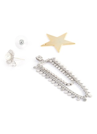 Detail View - Click To Enlarge - VENNA - Faux pearl stud mixed chain drop earrings