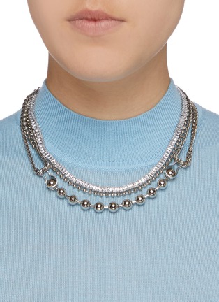 Figure View - Click To Enlarge - VENNA - Glass crystal tiered chain necklace