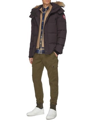 Figure View - Click To Enlarge - CANADA GOOSE - 'Wyndham' coyote fur trim hooded down puffer parka