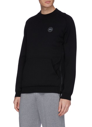 Detail View - Click To Enlarge - CANADA GOOSE - 'HyBridge' down puffer panel reversible Merino wool sweater