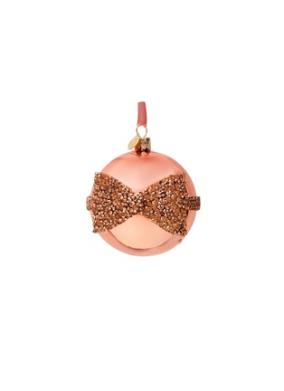Main View - Click To Enlarge - VONDELS - Strass bow glass ball Christmas ornament – Rose Pink