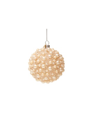 Main View - Click To Enlarge - VONDELS - Glitter faux pearl ball Christmas ornament – White