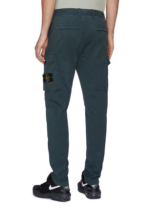 Back View - Click To Enlarge - STONE ISLAND - Tapered gabardine cargo pants
