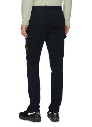 Back View - Click To Enlarge - STONE ISLAND - Tapered gabardine cargo pants