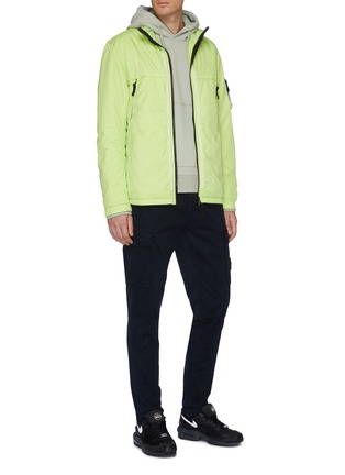 Figure View - Click To Enlarge - STONE ISLAND - Tapered gabardine cargo pants