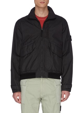 Main View - Click To Enlarge - STONE ISLAND - 'Reflective Weave Ripstop' flight jacket