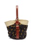 Main View - Click To Enlarge - CHLOÉ - 'Panier' horse print scarf panel medium raffia basket bag