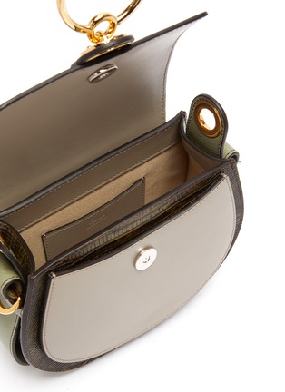 Detail View - Click To Enlarge - CHLOÉ - 'Tess' ring lizard embossed panel small leather saddle bag