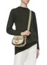 Figure View - Click To Enlarge - CHLOÉ - 'Tess' ring lizard embossed panel small leather saddle bag
