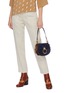 Front View - Click To Enlarge - CHLOÉ - 'Tess' ring small croc embossed leather saddle bag