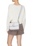 Front View - Click To Enlarge - CHLOÉ - 'Chloé C' suede panel small leather bag