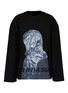Main View - Click To Enlarge - JUUN.J - Slogan embroidered portrait print long sleeve T-shirt