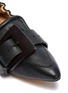 Detail View - Click To Enlarge - CHLOÉ - 'Willy' buckle elastic leather loafers