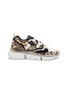 Main View - Click To Enlarge - CHLOÉ - 'Sonnie' chunky outsole low top lizard embossed patchwork sneakers