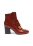 Main View - Click To Enlarge - CHLOÉ - 'Chloé C' suede panel leather ankle boots