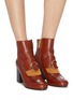 Figure View - Click To Enlarge - CHLOÉ - 'Chloé C' suede panel leather ankle boots