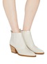 Figure View - Click To Enlarge - SAM EDELMAN - 'Winona' panelled croc embossed leather ankle boots