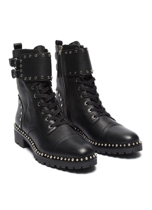 Detail View - Click To Enlarge - SAM EDELMAN - 'Jennifer' buckled stud leather combat boots
