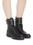 Figure View - Click To Enlarge - SAM EDELMAN - 'Jennifer' buckled stud leather combat boots