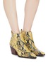 Figure View - Click To Enlarge - SAM EDELMAN - 'Winona' panelled snake embossed leather ankle boots