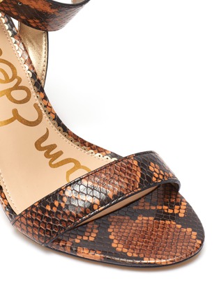 Detail View - Click To Enlarge - SAM EDELMAN - 'Yola' ankle strap snake embossed leather sandals