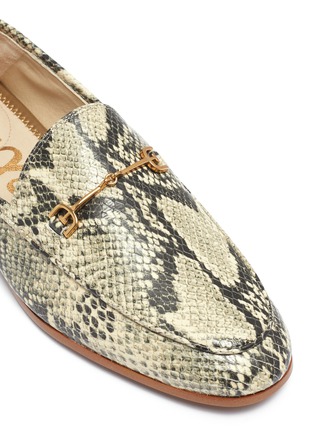 Detail View - Click To Enlarge - SAM EDELMAN - 'Loraine' horsebit snake embossed leather loafers