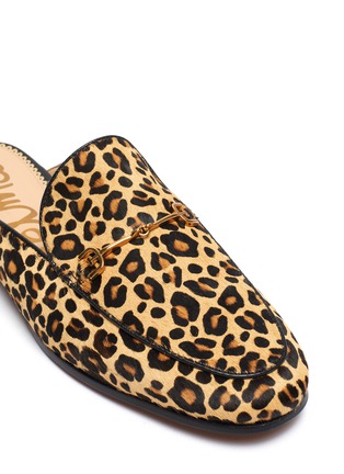 Detail View - Click To Enlarge - SAM EDELMAN - 'Linnie' leopard print horsebit cow hair loafer slides