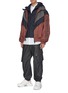 Figure View - Click To Enlarge - JUUN.J - Detachable yoke colourblock track jacket