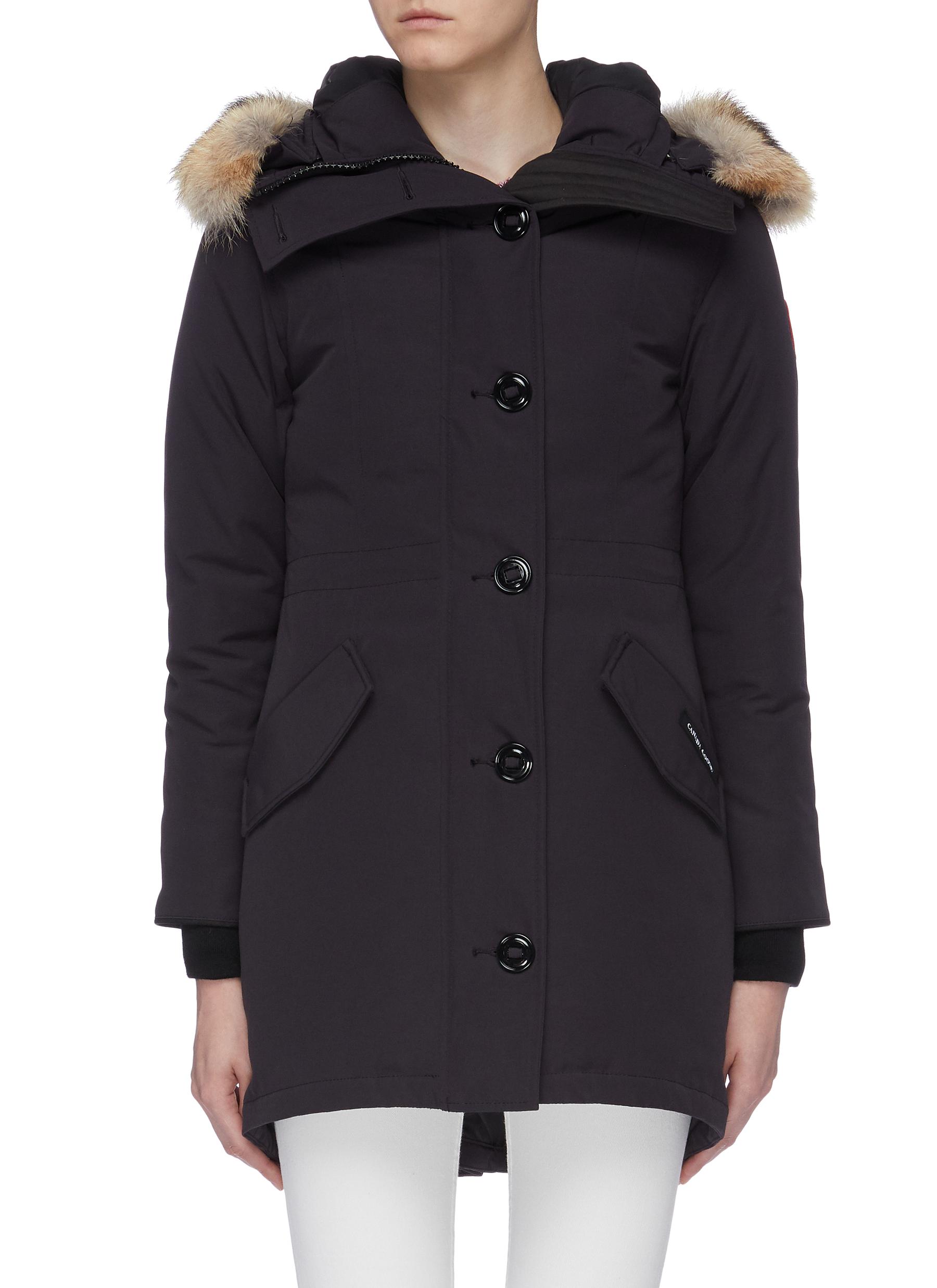 Rossclair' coyote fur hooded down parka 