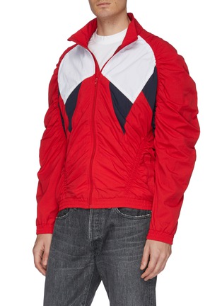 Front View - Click To Enlarge - MARTINE ROSE - Ruched colourblock panel track jacket