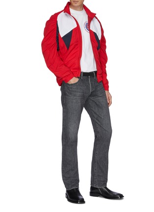 Figure View - Click To Enlarge - MARTINE ROSE - Ruched colourblock panel track jacket