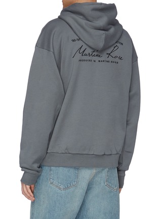 Back View - Click To Enlarge - MARTINE ROSE - Logo embroidered back hoodie