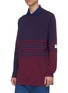 Front View - Click To Enlarge - MARTINE ROSE - Logo patch colourblock striped polo top