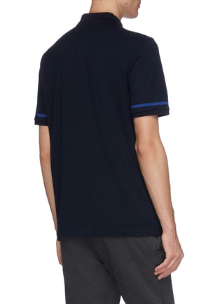 Back View - Click To Enlarge - THEORY - 'Line' stripe cuff polo shirt