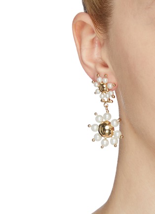Figure View - Click To Enlarge - ROSANTICA - 'Daisy' faux pearl drop earrings