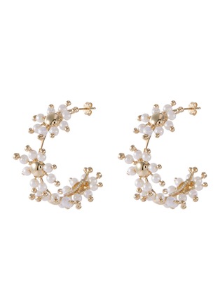 Main View - Click To Enlarge - ROSANTICA - 'Daisy' faux pearl hoop earrings