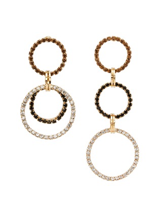 Main View - Click To Enlarge - ROSANTICA - 'Rock' glass crystal mismatched hoop drop earrings