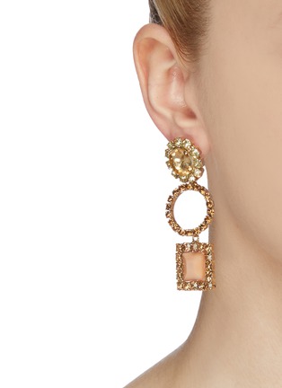 Figure View - Click To Enlarge - ROSANTICA - 'Fiction Bold' glass crystal drop earrings