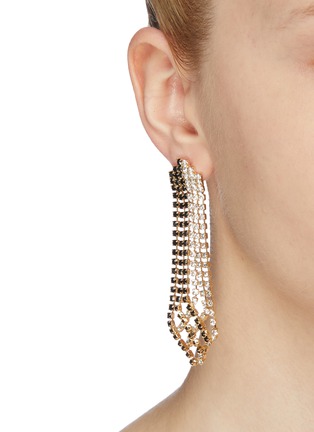 Figure View - Click To Enlarge - ROSANTICA - 'Oasis' glass crystal lattice drop earrings