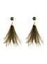 Main View - Click To Enlarge - ROSANTICA - 'Rivoluzione' glass crystal stud ostrich feather drop earrings