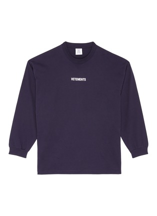 Main View - Click To Enlarge - VETEMENTS - Logo print washing label long sleeve T-shirt